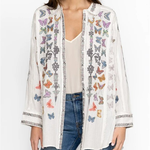 Johnny Was Talia Tunic Top Natural Cream Small - Picture 1 of 1